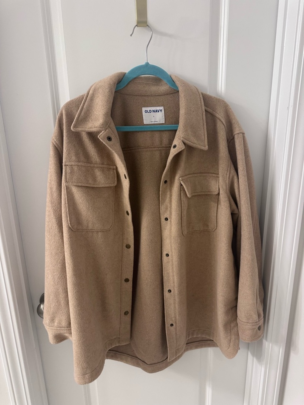 Old Navy Women’s Tan Fleece Shirt Jacket